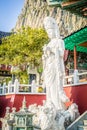 Stone statue of Gwanseeum-bosal at Sanbangsa Temple. Also known Royalty Free Stock Photo