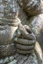 Stone statue hand, the sign of nothing you will not get. Negative value. Stone fig. Traditional stone statue in Ubud, island Bali