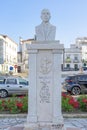 stone statue in honor of the doctor lourenÃ§o marcos crespo placed in a street in the center of the Alentejo town of Estremoz.