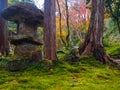 Stone statue in japanese garden Royalty Free Stock Photo