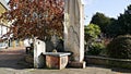 Stone Statue of King John and Baron Fitzwalter sealing the Magna Carta