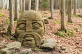 Stone statue of Knight of Blanik in forest on hill Great Blanik