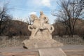 Stone statue of Ming Dynasty general Qi Jiguang, Shuiguan Great Wall, Badaling, China Royalty Free Stock Photo