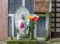 Stone statue of Ojizou san, protector of children, Hanibe caves, Japan Royalty Free Stock Photo