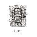 Stone statue of Peru.