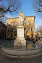 The stone statue representing king Rene