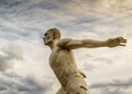 Stone Statue Runner Man Royalty Free Stock Photo