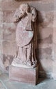 Stone statue of Saint Alban of Mainz in the cloister of Mainz Cathedral in Germany Royalty Free Stock Photo