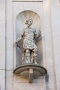 Stone statue on San Mauro and San Francisco church facade in Alcoy