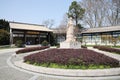 Stone statue of Sun Quan, in the middle of the park in front of Zhongshan Hall in Beijing, China