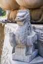 A stone statue of a traditional Chinese mythical beast unicorn