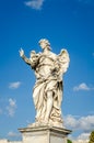 Stone statues of angels and apostles Eliyev on the bridge over the River Tiber leading to Castel Sant'Angelo in Rome, capital of I Royalty Free Stock Photo