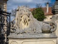 Stone statues in front of Schloss Greillenstein in Lower Austria