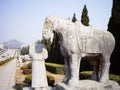 Stone Statues of Man and Horse along Spirit Way of Qianling Mausoleum, Xian, China