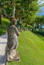 Stone statues in the park of Villa del Balbianello, Lenno, Lombardia, Italy Royalty Free Stock Photo