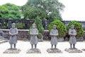 Stone statues of people in Imperial Minh Mang Tomb of the Nguygen dynasty is interesting tourist famous tourist in Hue, Vietnam.
