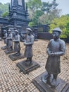 Stone statues in real people`s size at Imperial Khai Dinh Tomb in Hue, Vietnam Royalty Free Stock Photo