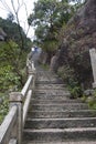 Stone Steep Steps . Treking walking hking Huangshan Mountain. An