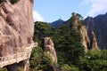 Stone Steep Steps . Treking walking hking Huangshan Mountain. An Royalty Free Stock Photo