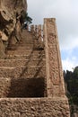 Stone Steep Steps . Treking walking hking Huangshan Mountain. An Royalty Free Stock Photo