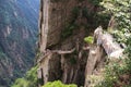 Stone Steep Steps . Treking walking hking Huangshan Mountain. An Royalty Free Stock Photo