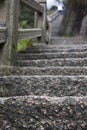 Stone Steep Steps . Trekking walking hiking Huangshan Mountain. Royalty Free Stock Photo