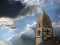 Stone Steeple and Stormy Sky Royalty Free Stock Photo