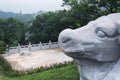 Stone Steer taiqing palace qingdao china Royalty Free Stock Photo