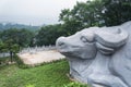 Stone Steer taiqing palace qingdao china Royalty Free Stock Photo