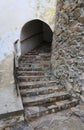 Stone steps in ancient castle Royalty Free Stock Photo