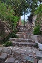 Stone steps with ancient symbols Royalty Free Stock Photo