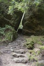 Stairs leading to a tight squeeze Royalty Free Stock Photo