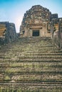 Stone steps leading to Angkor Wat, Cambodia Royalty Free Stock Photo