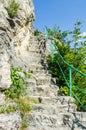 stone steps leading to the top of the hill with madara fortress in bulgaria....IMAGE