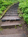 Stone steps leading up a hill. Royalty Free Stock Photo