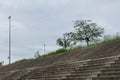 Stone steps at Park am Velodrom , Berlin Royalty Free Stock Photo
