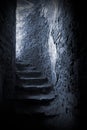 Stone steps in underground castte Royalty Free Stock Photo