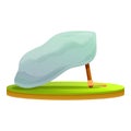 Stone stick trap icon, cartoon style Royalty Free Stock Photo