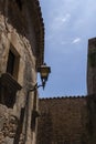 Stone street in the medieval town of pals on the costa brava on a sunny summer day Royalty Free Stock Photo