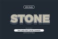 Stone strong rough concrete grey 3d editable text effect. eps vector file