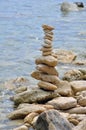 Stone structure on rocky shore Royalty Free Stock Photo