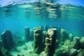 stone structures at a shallow diving site
