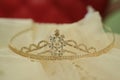 Stone studded tiara on white background Royalty Free Stock Photo