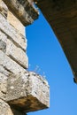 stone support of aqueduct Pont du Gard close up Royalty Free Stock Photo