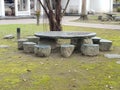 Stone table stone chairs taiwan park hualien Royalty Free Stock Photo