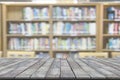 Stone table with library blur background Royalty Free Stock Photo