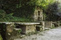 Ancient source in the convent of the capuchos, sintra portugal Royalty Free Stock Photo