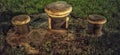 stone table n chair in the park Royalty Free Stock Photo