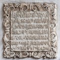 Stone tablet with Church Slavonic script, a medieval treasure from a Russian Orthodox church