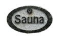 Stone tablet with the inscription sauna on a white Royalty Free Stock Photo